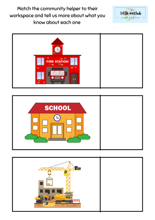 Match the workers to their workspace