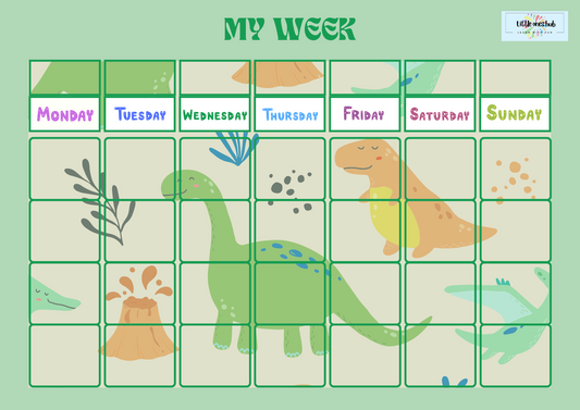 My week planner - Dino theme