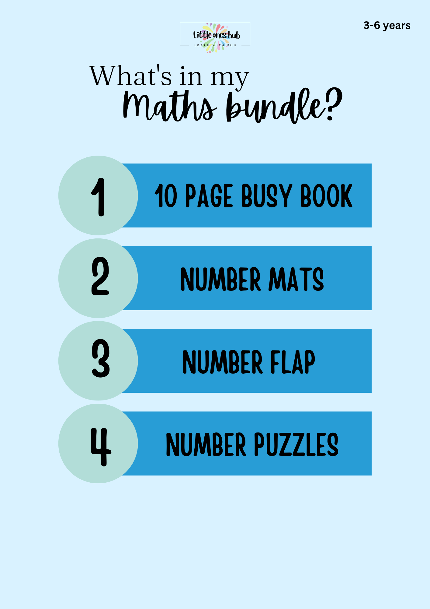 Learn Maths 3-6 Years old - BUNDLE