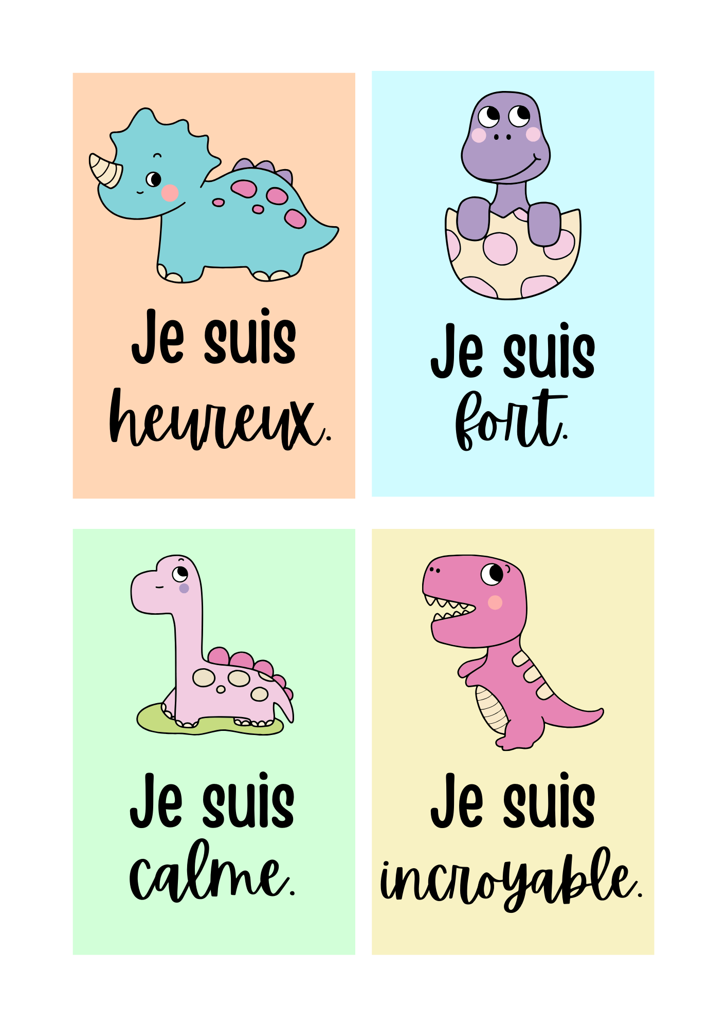 Cartes Affirmations - Dinosaurs