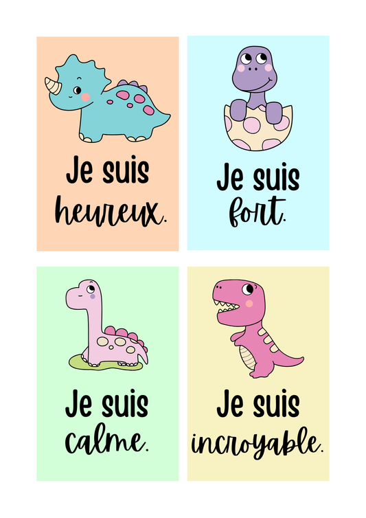 Cartes Affirmations - Dinosaurs