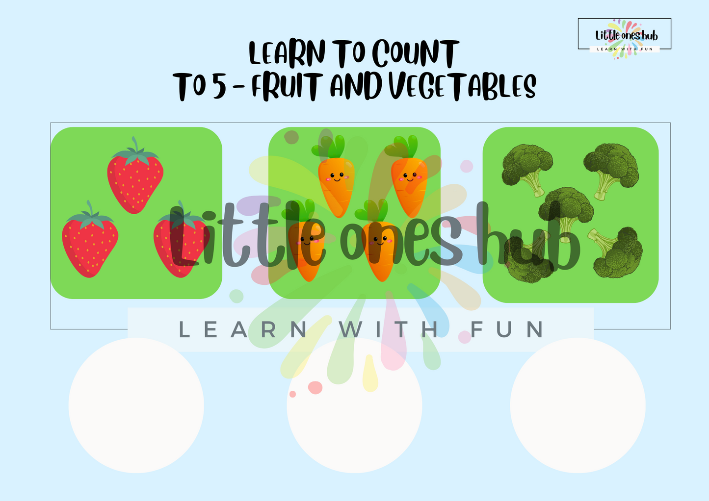 Learn how to count to 5 - Fruit and Vegetable version