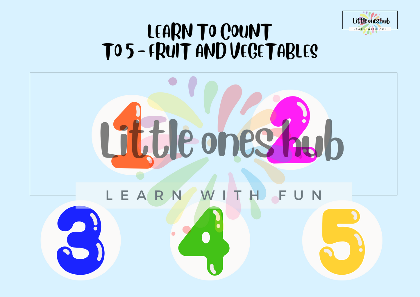 Learn how to count to 5 - Fruit and Vegetable version