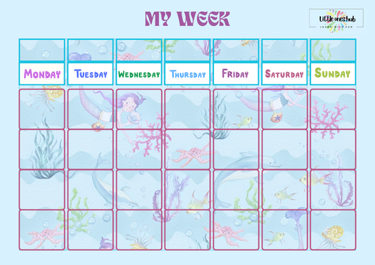 My week chart - Mermaid theme